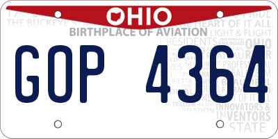 OH license plate GOP4364