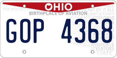 OH license plate GOP4368