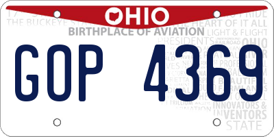 OH license plate GOP4369