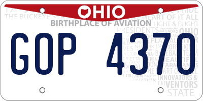 OH license plate GOP4370