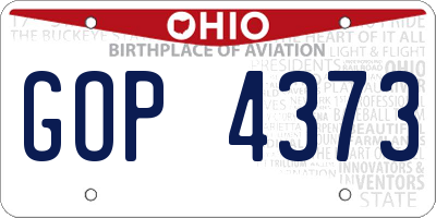 OH license plate GOP4373