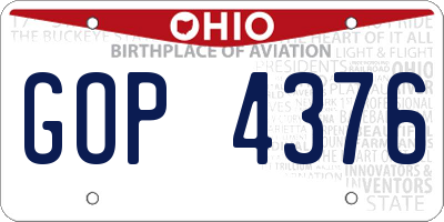 OH license plate GOP4376