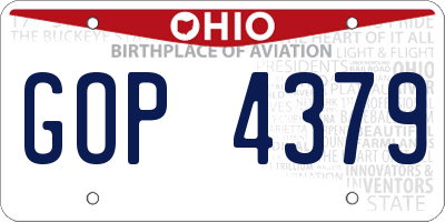 OH license plate GOP4379