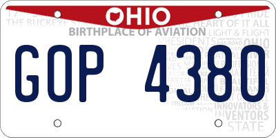 OH license plate GOP4380