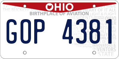 OH license plate GOP4381