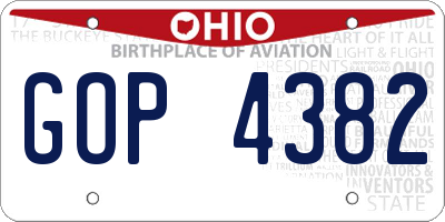 OH license plate GOP4382