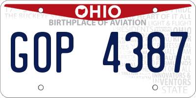 OH license plate GOP4387