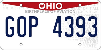 OH license plate GOP4393