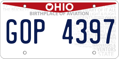 OH license plate GOP4397