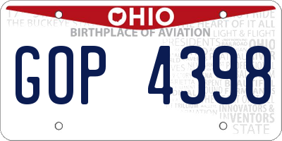 OH license plate GOP4398