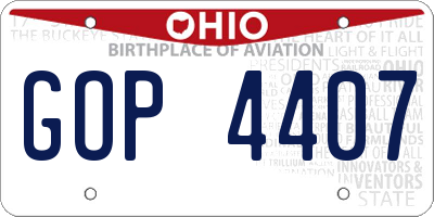 OH license plate GOP4407