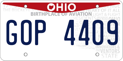 OH license plate GOP4409