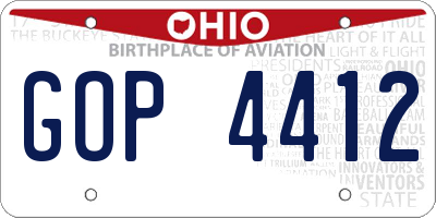 OH license plate GOP4412