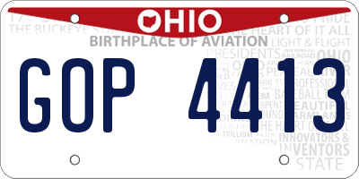 OH license plate GOP4413