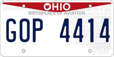 OH license plate GOP4414