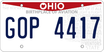 OH license plate GOP4417