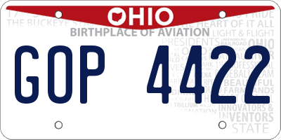 OH license plate GOP4422