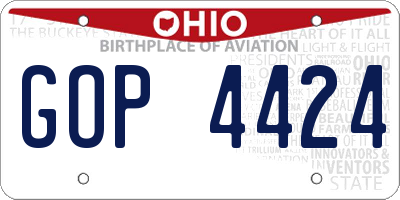 OH license plate GOP4424