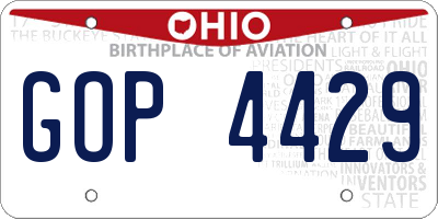 OH license plate GOP4429