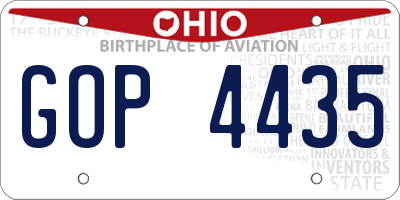 OH license plate GOP4435