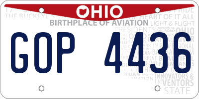 OH license plate GOP4436