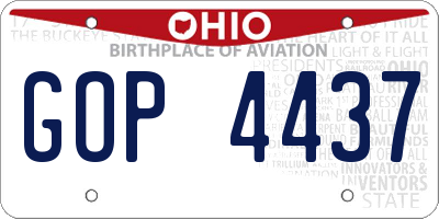 OH license plate GOP4437