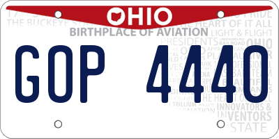 OH license plate GOP4440