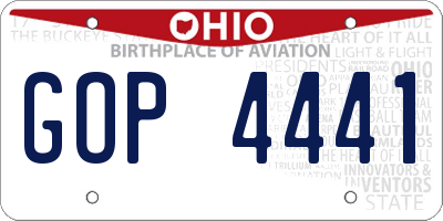 OH license plate GOP4441