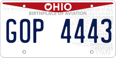 OH license plate GOP4443