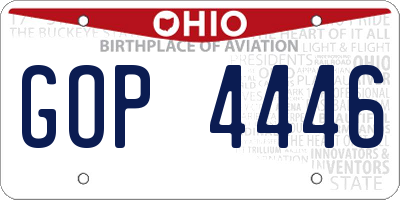 OH license plate GOP4446