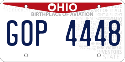 OH license plate GOP4448