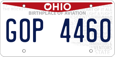 OH license plate GOP4460