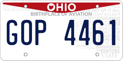 OH license plate GOP4461