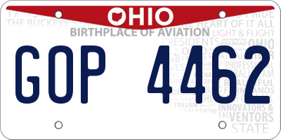 OH license plate GOP4462