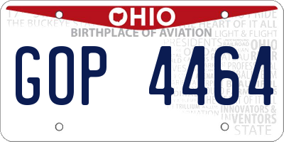 OH license plate GOP4464