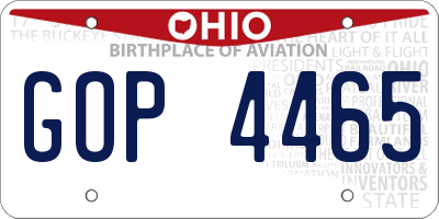 OH license plate GOP4465