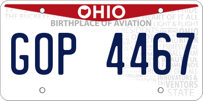 OH license plate GOP4467