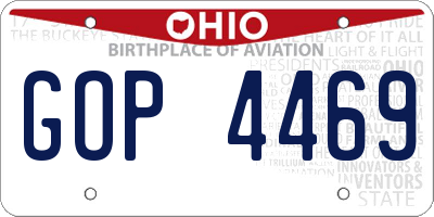 OH license plate GOP4469