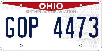 OH license plate GOP4473