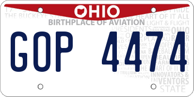 OH license plate GOP4474