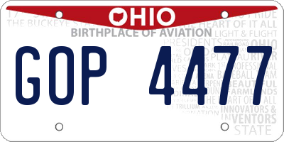 OH license plate GOP4477
