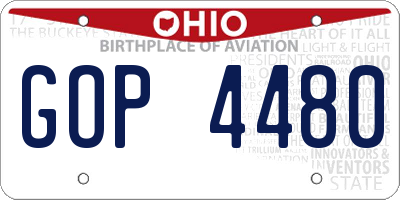 OH license plate GOP4480