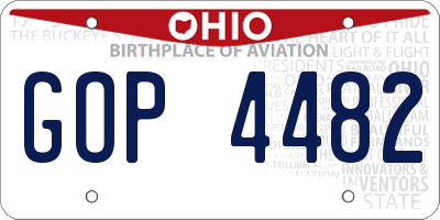 OH license plate GOP4482