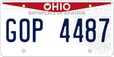 OH license plate GOP4487