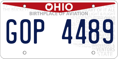 OH license plate GOP4489
