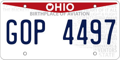 OH license plate GOP4497
