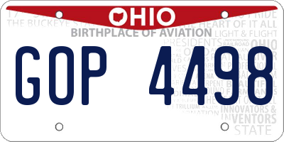 OH license plate GOP4498