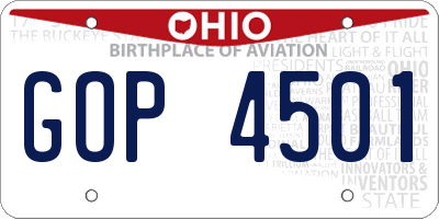 OH license plate GOP4501