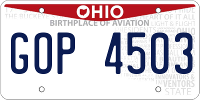 OH license plate GOP4503