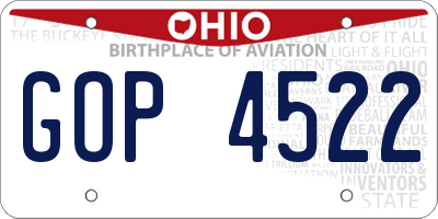 OH license plate GOP4522